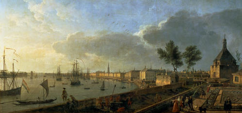 Vue du port de Bordeaux prise du Château Trompette