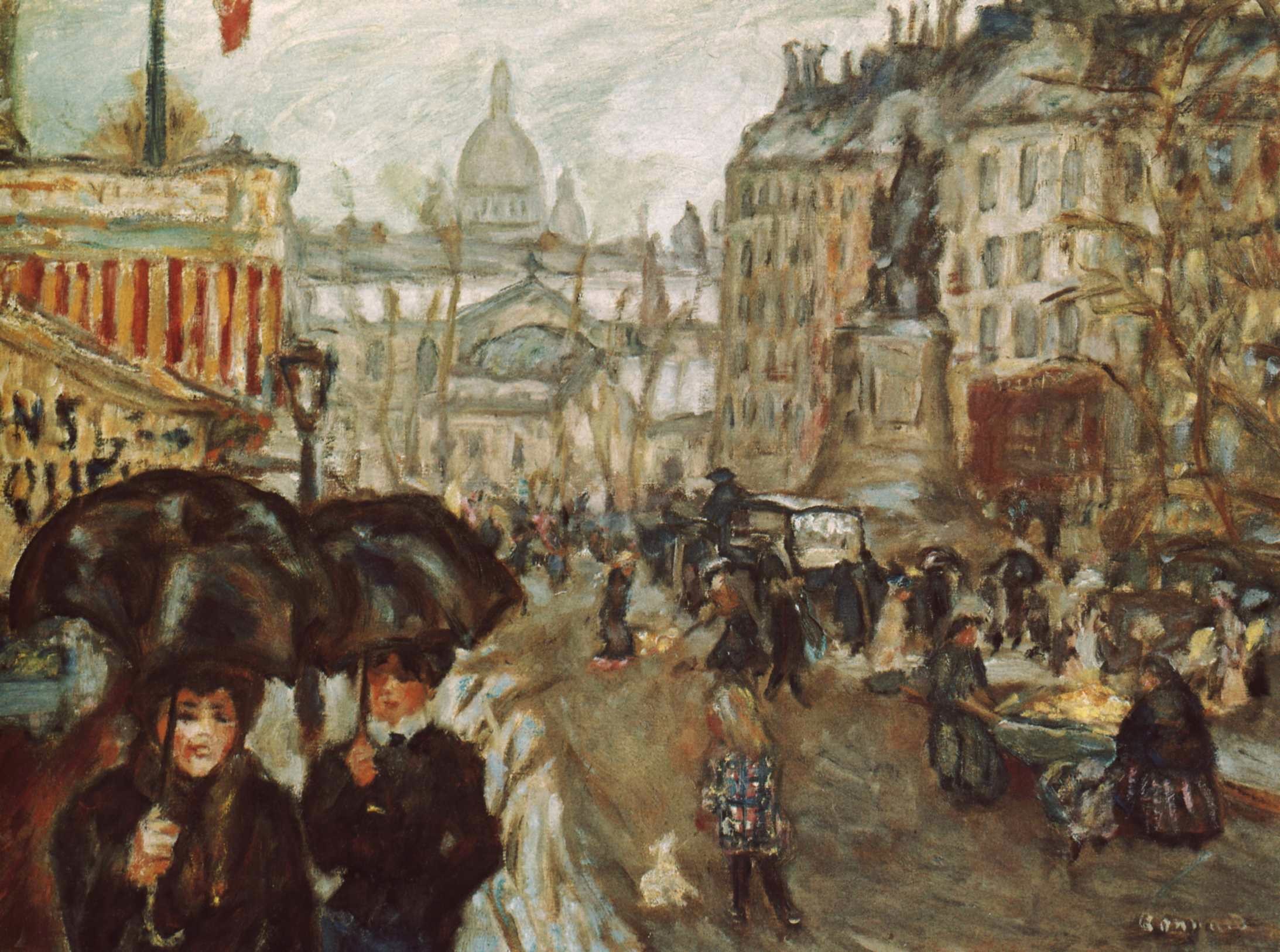 La Place Clichy, au fond le Sacré-Coeur