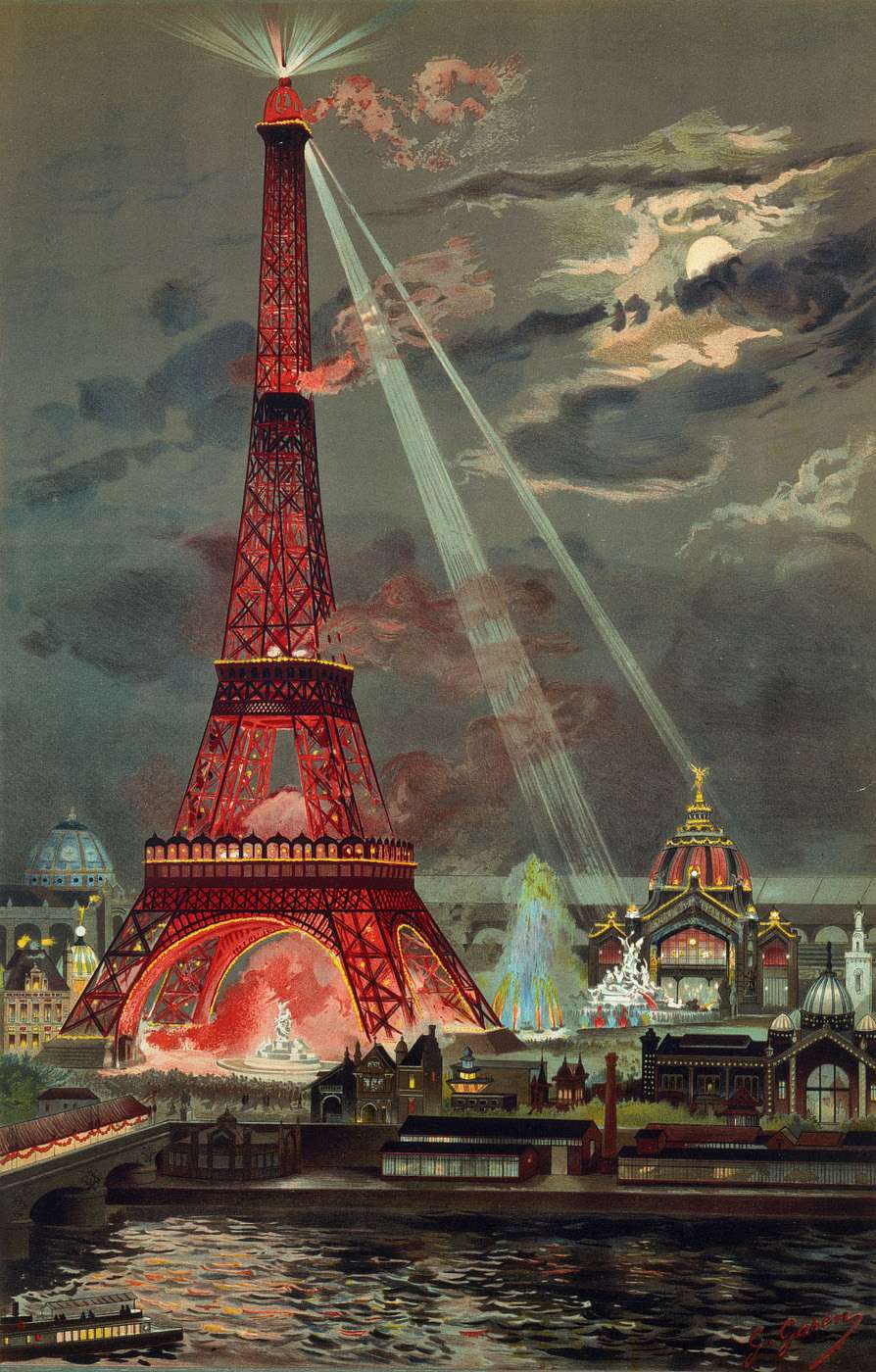 Embrasement de la Tour Eiffel pendant l’Exposition universelle de 1889