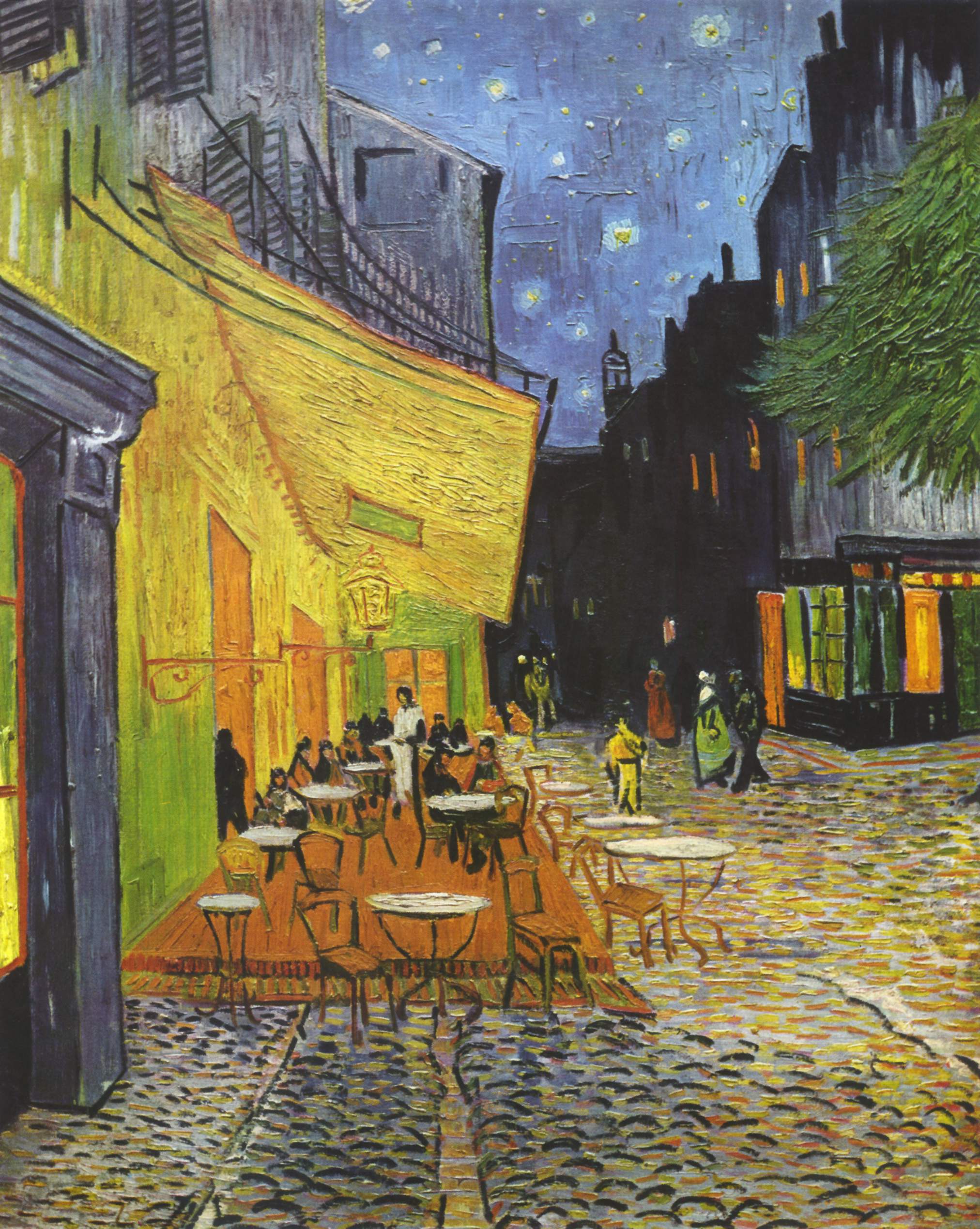 Terrasse du café le soir, Place du forum, Arles