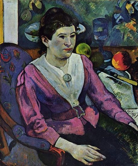 Portrait de femme à la nature morte de Cézanne