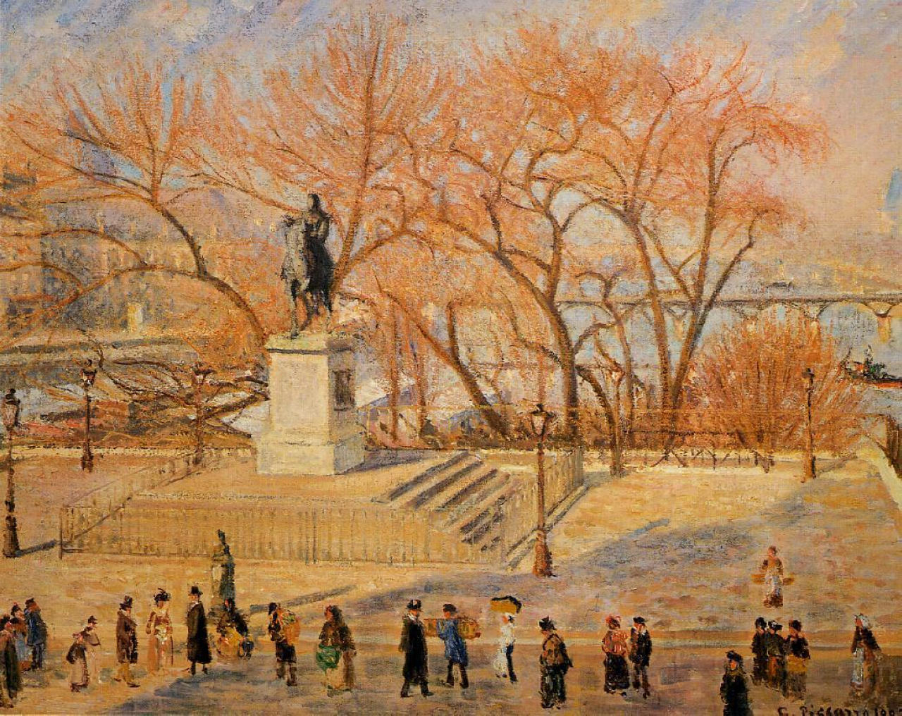 Square du Vert Galant par une matinée ensoleillée