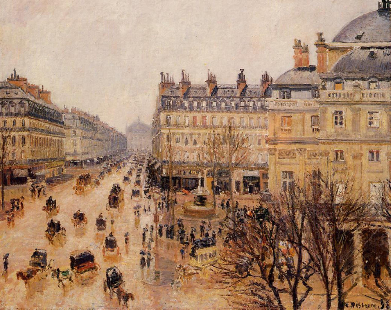 Place du Théâtre Français - effet de pluie