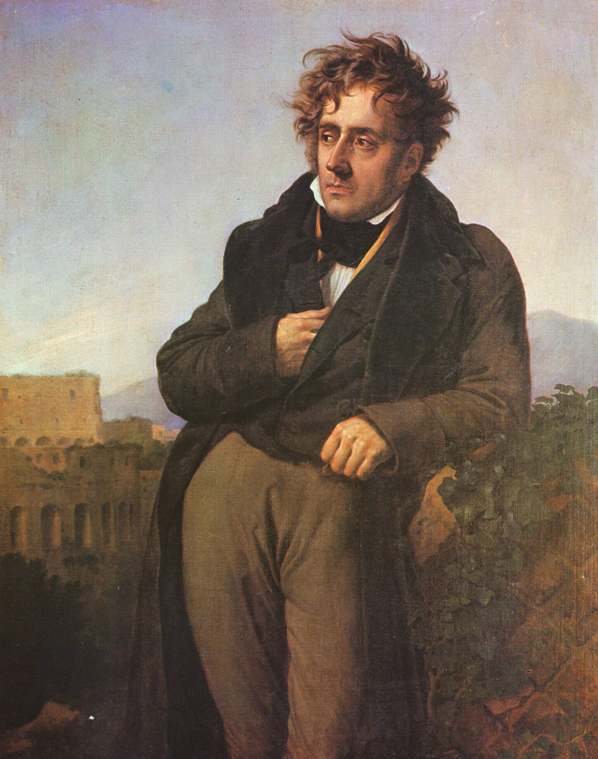 Portrait de Chateaubriand méditant sur les ruines de Rome