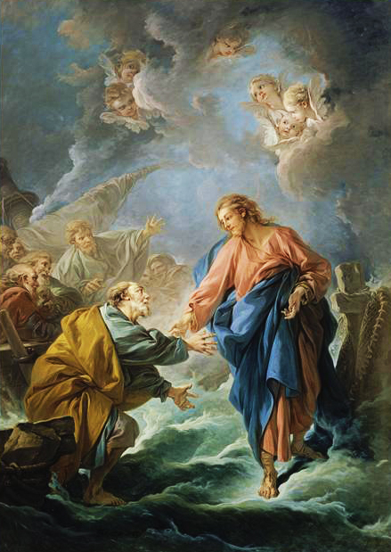 Saint Pierre tentant de marcher sur les eaux