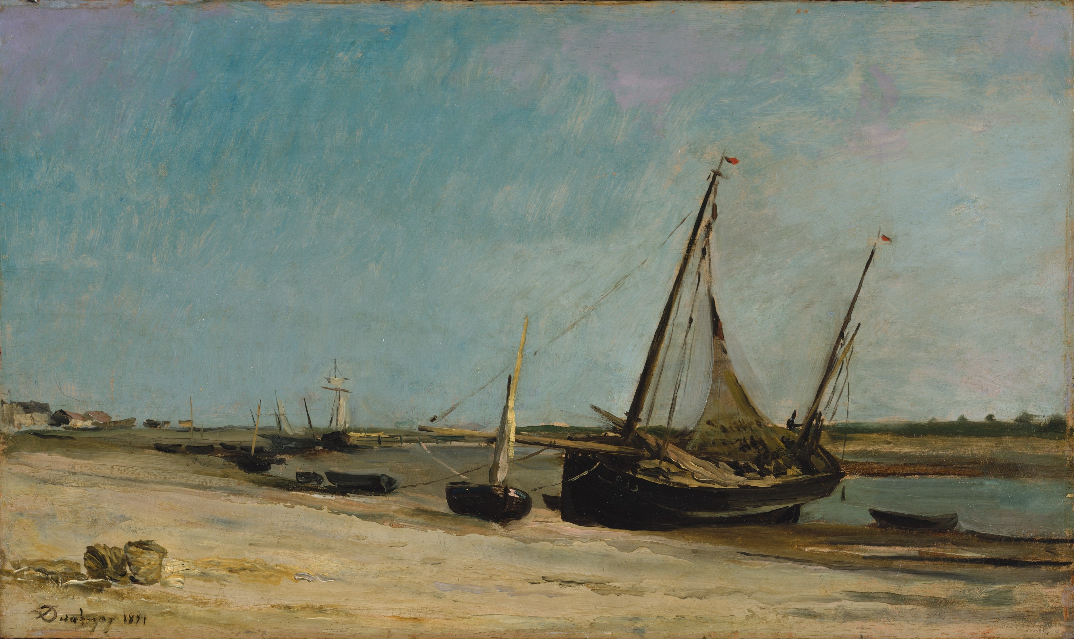 Bateaux sur la côte à Étaples