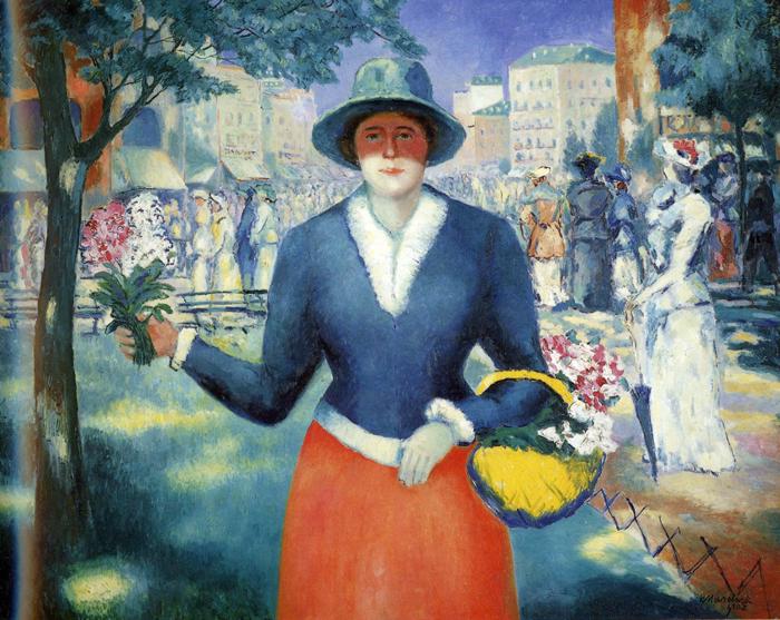 Fille aux fleurs