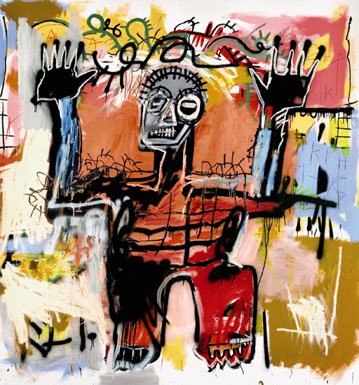 Untitled acrylic, oilstick and spray paint on canvas