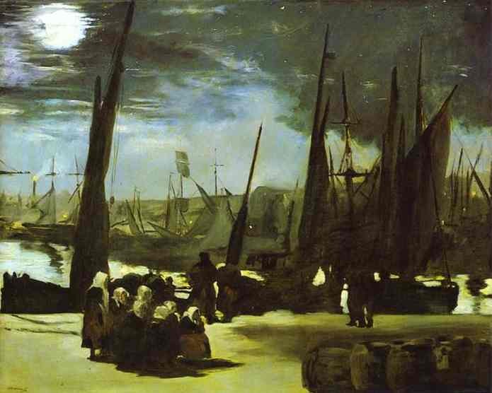 Clair de lune sur le port de Boulogne