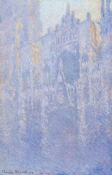 Cathédrale de Rouen - Le portail, brouillard matinal