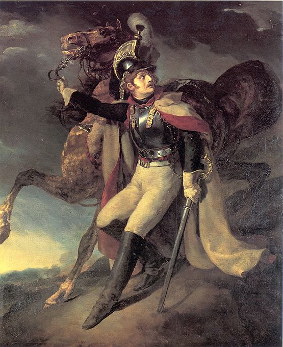 Cuirassier blessé quittant le feu