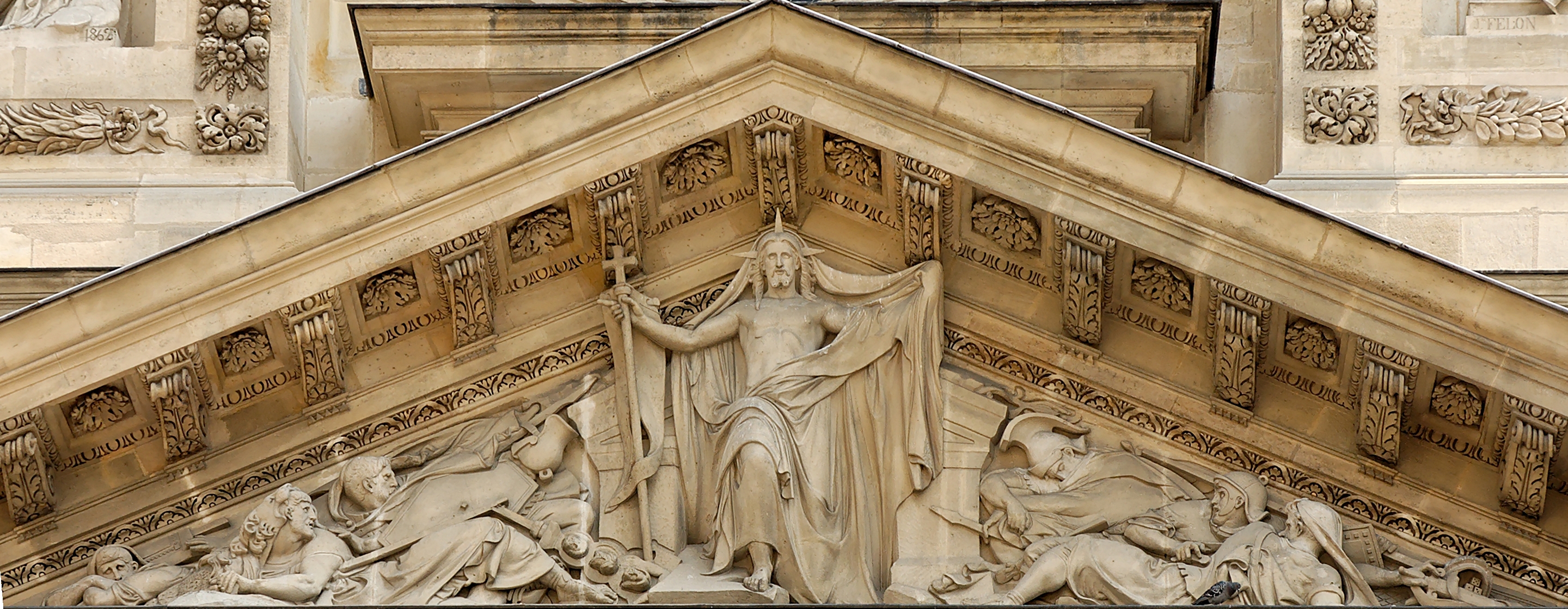 Fronton de l'église Saint-Étienne-du-Mont