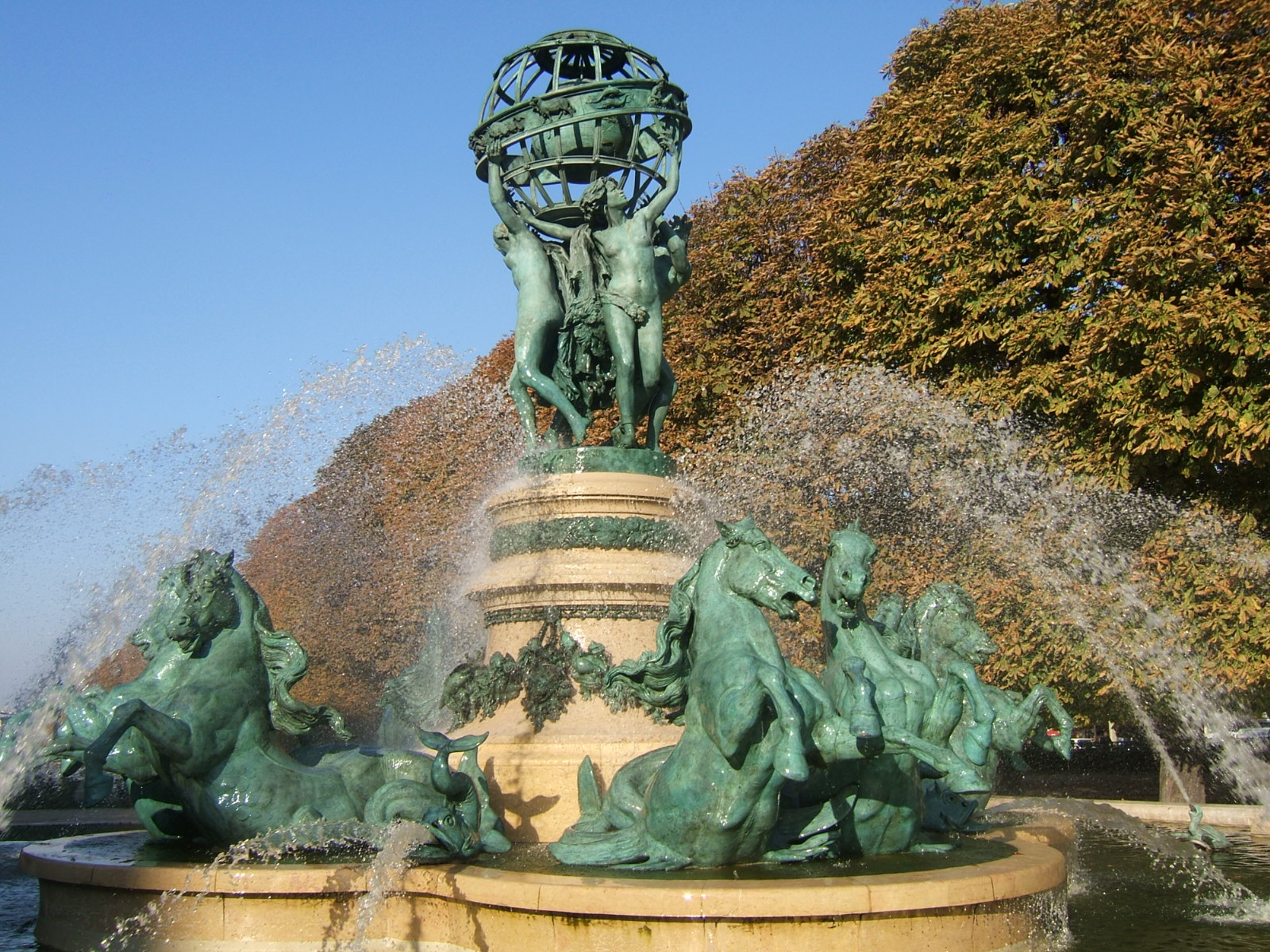 globe de la fontaine des Quatre-Parties-du-Monde